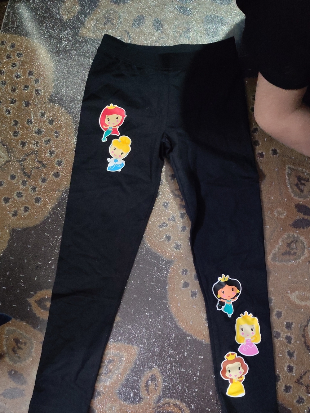 Nwot 6/7 $25 Kids Black Princess Graphic Leggings